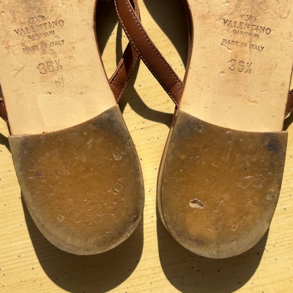 Valentino Garavani Red Coral Embellished Leather Sandals - Size 36.5/US Size 6.5 - Picture 10 of 10